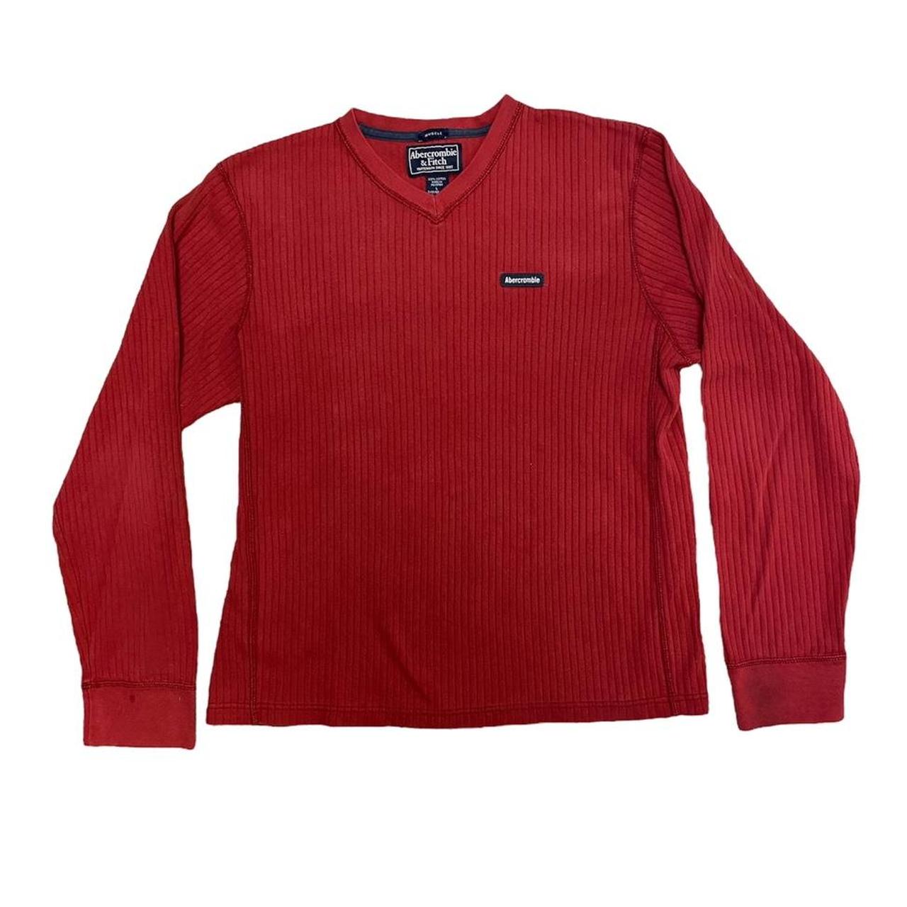Abercrombie & Fitch Men's Red Jumper Depop
