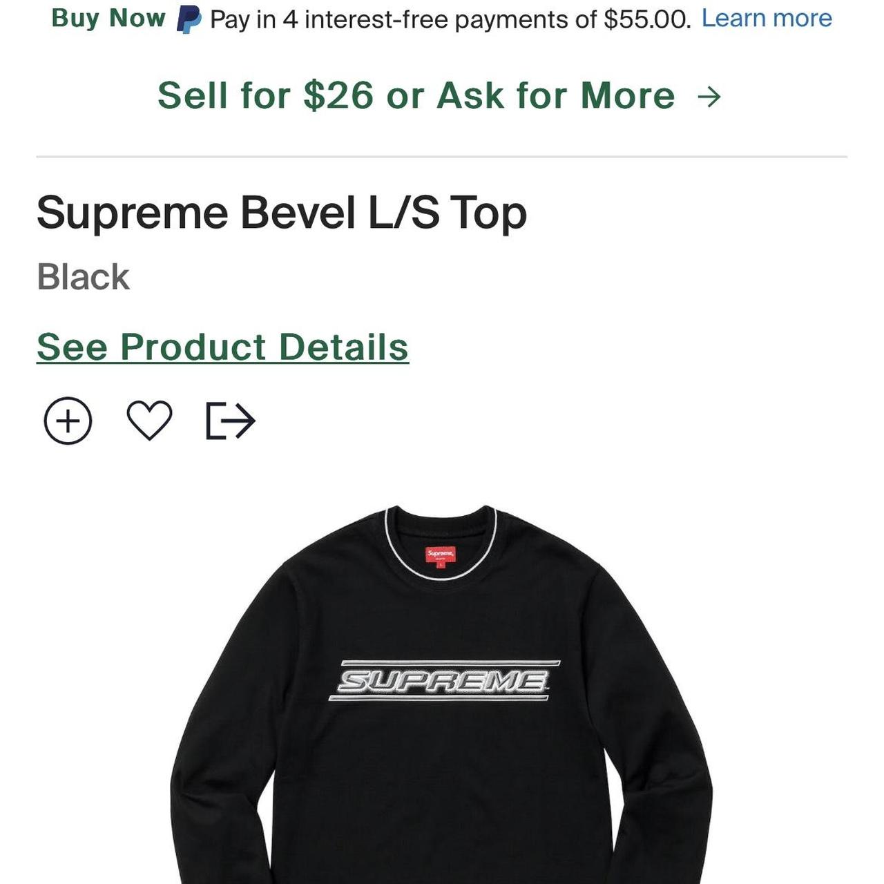 Supreme, Shirts, Supreme Bevel Ls Top Longsleeve Black