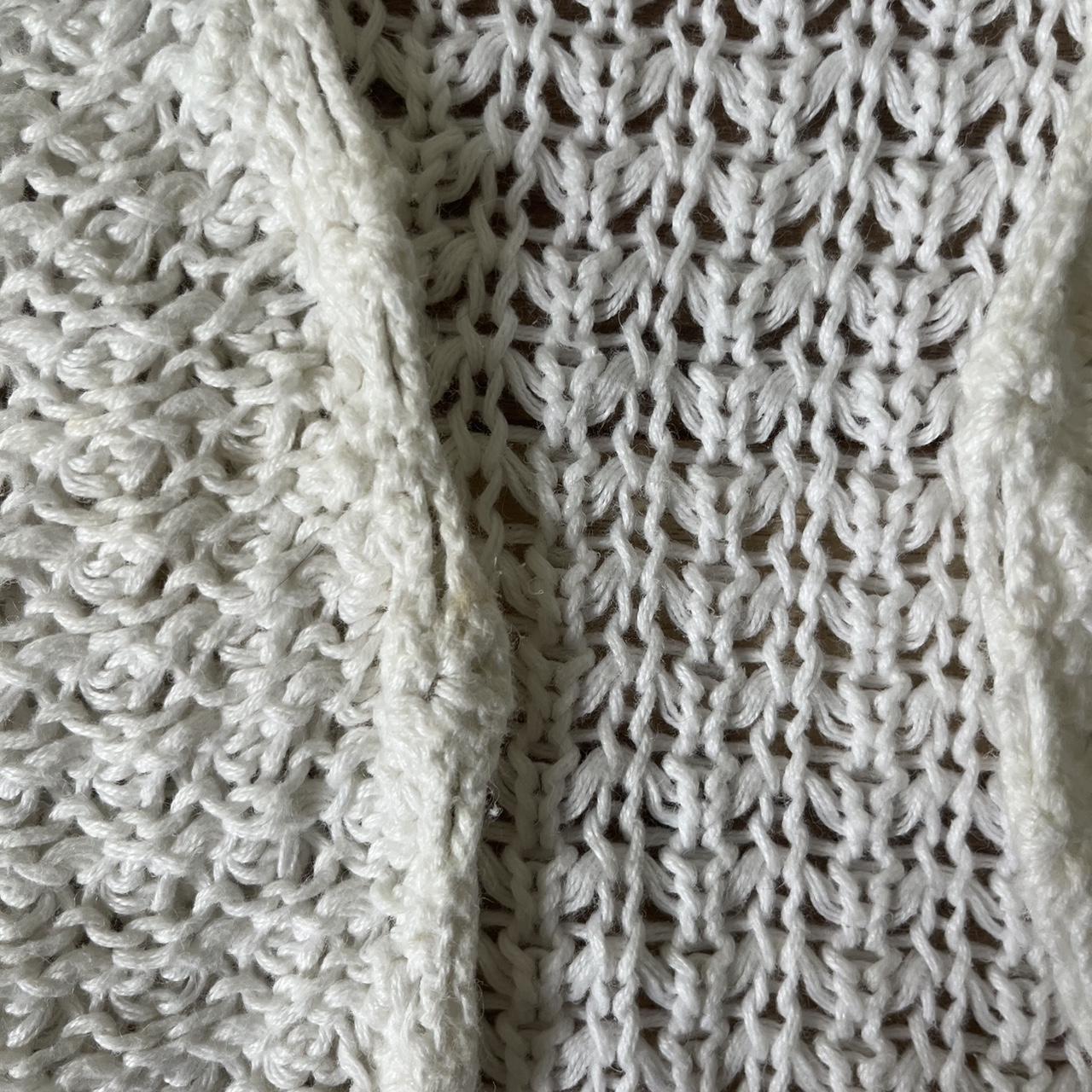 White knit cardigan fits like s/m has small stain on | Depop