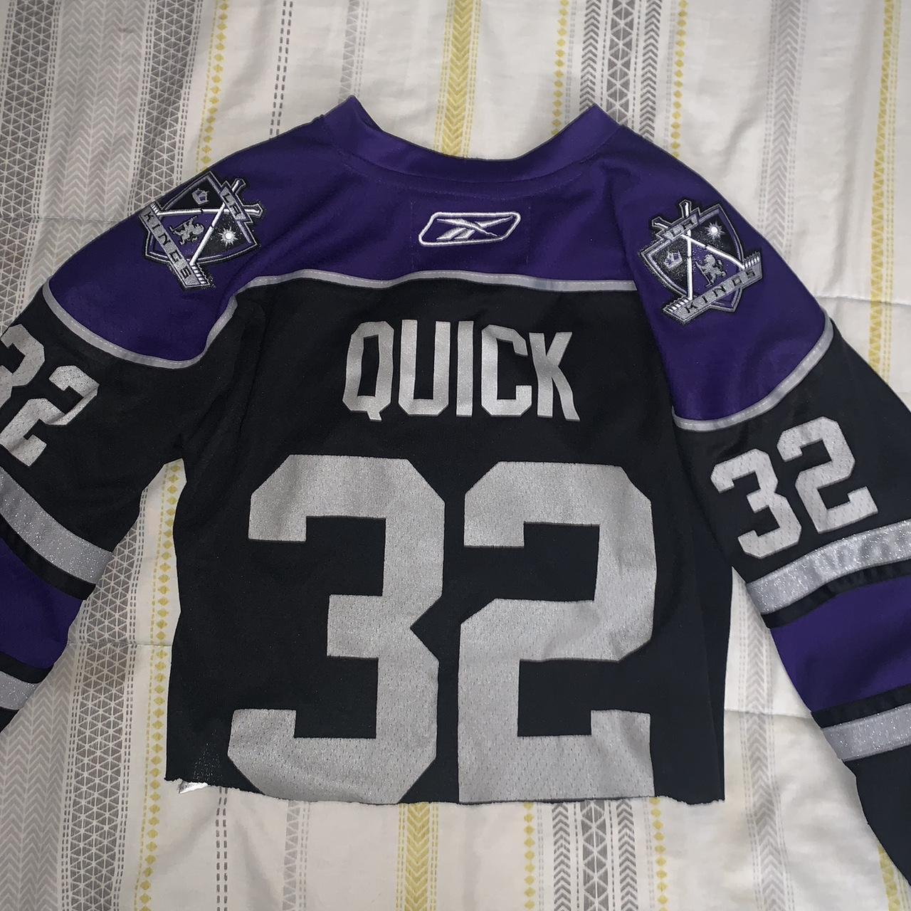 purple la kings cropped jersey thrifted but barely - Depop