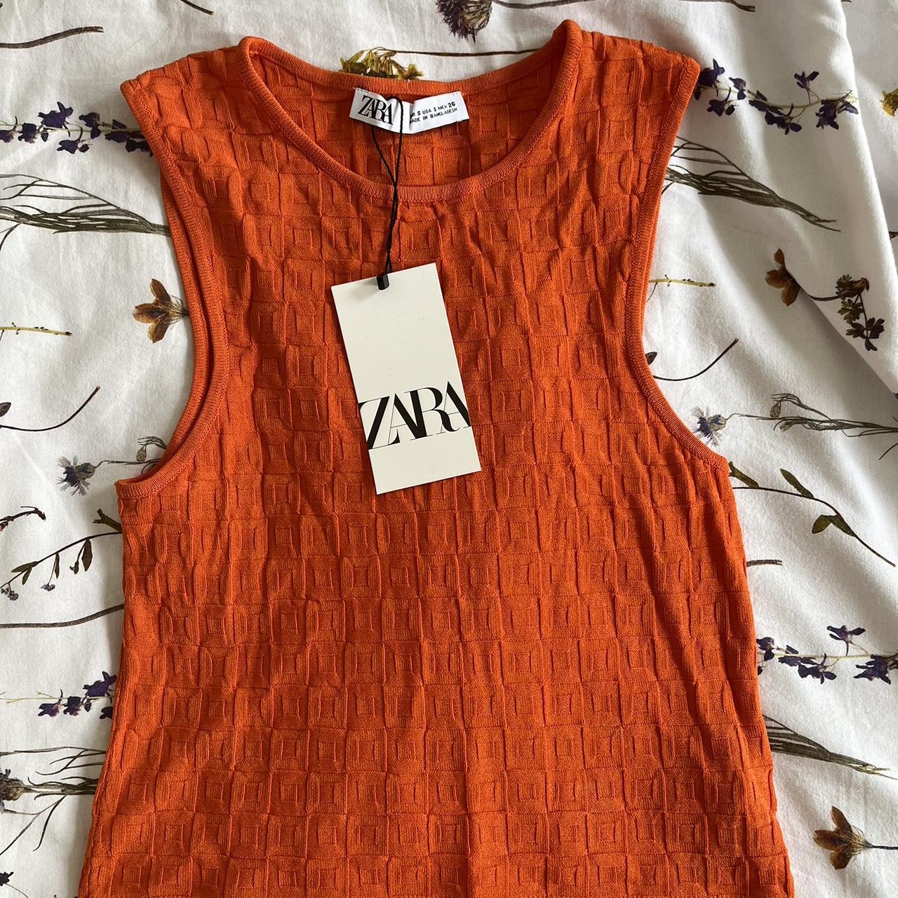 Zara orange jacquard coord 90’s style mini skirt to... Depop