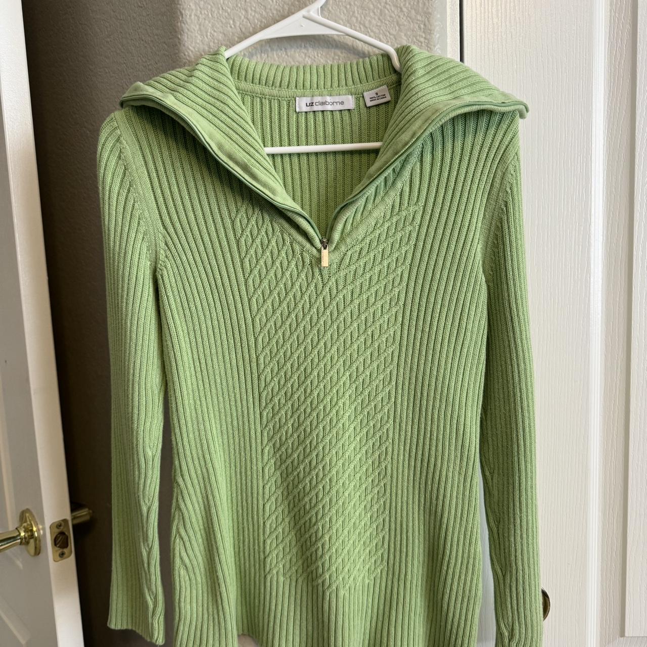 lime green vintage liz claiborne sweater! literally... - Depop