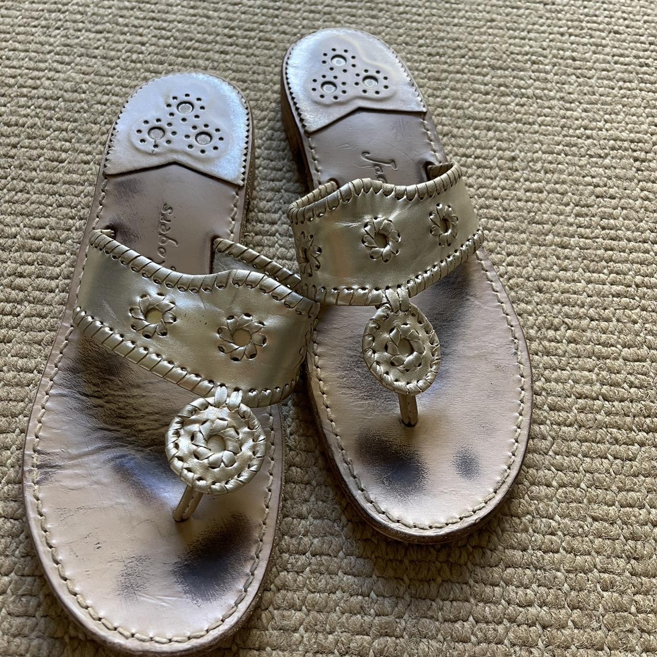 gold classic jack roger s sandals in women s size US Depop