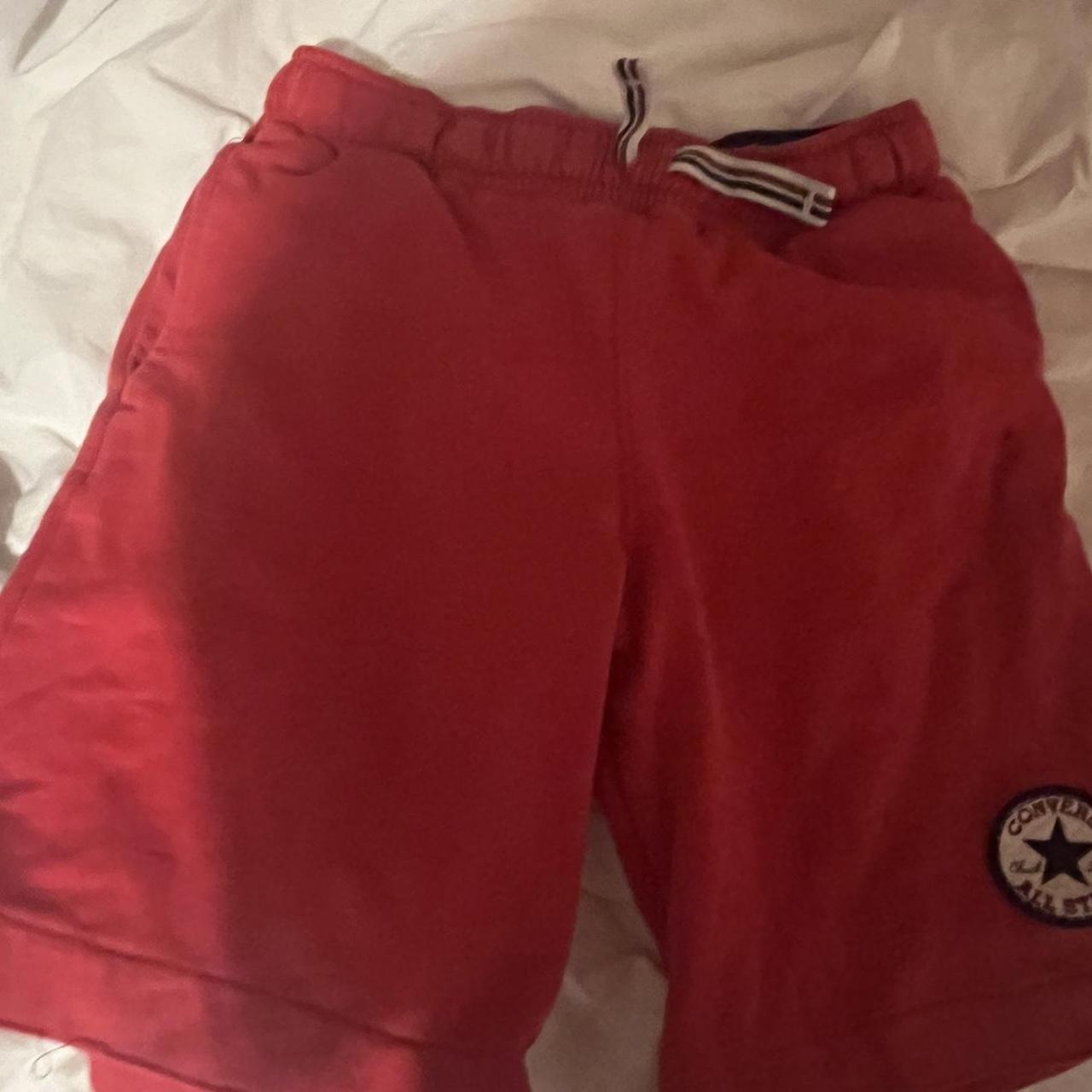 Red converse shorts on sale