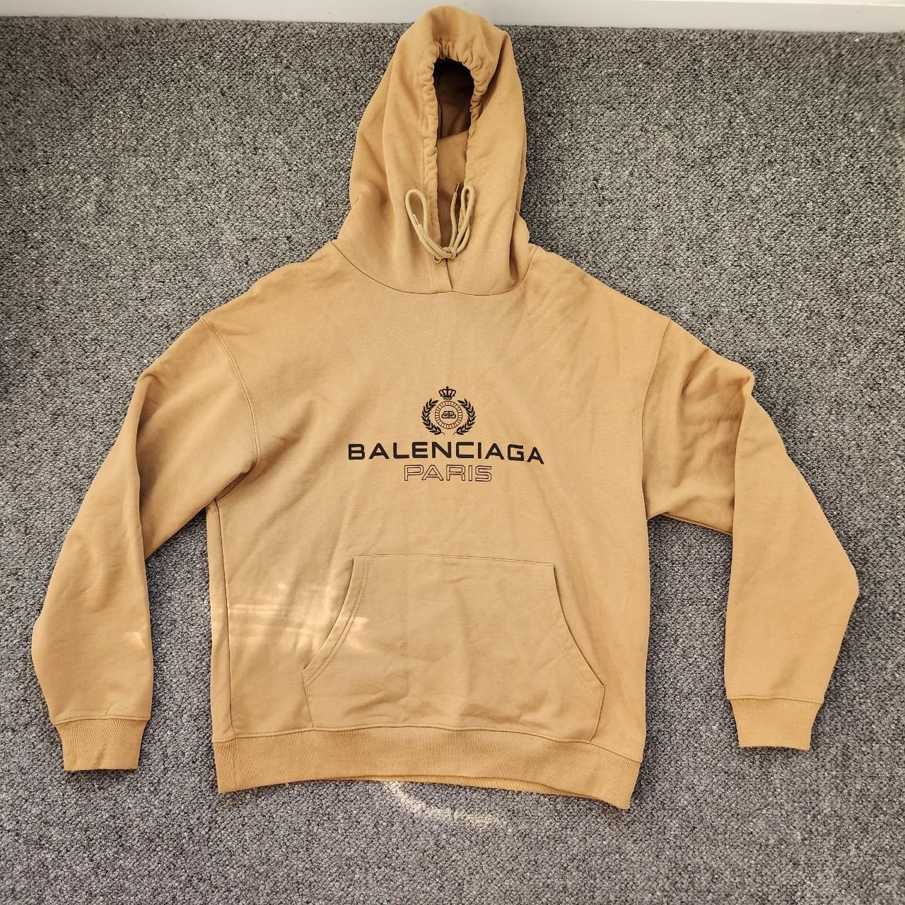 Balenciaga Tan shops Pullover Hoodie Size Large