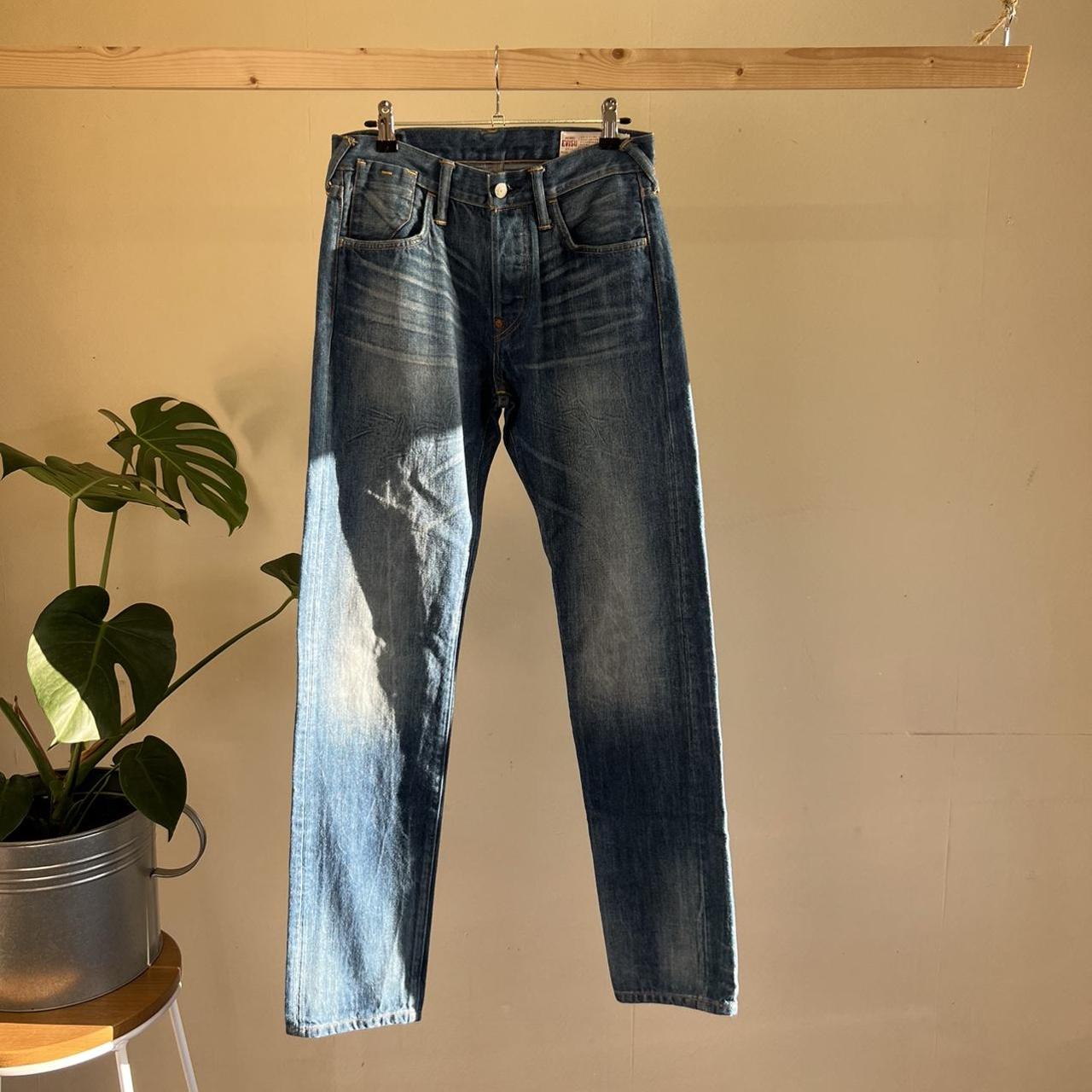 evisu-blue-denim-jeans-size-29-waist-34-leg-in-depop