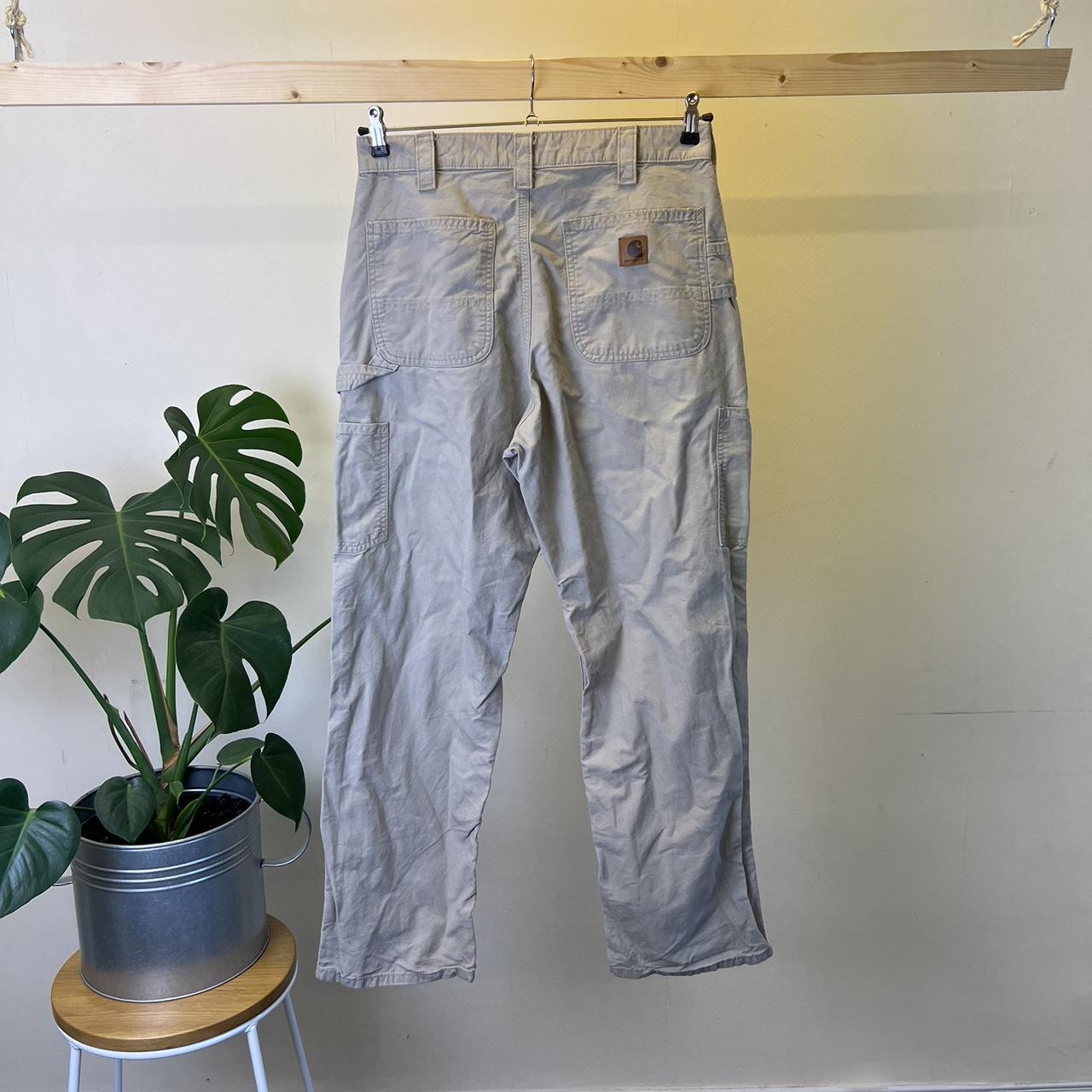 Cream carhartt workwear cargo pants size 32 waist 32... - Depop