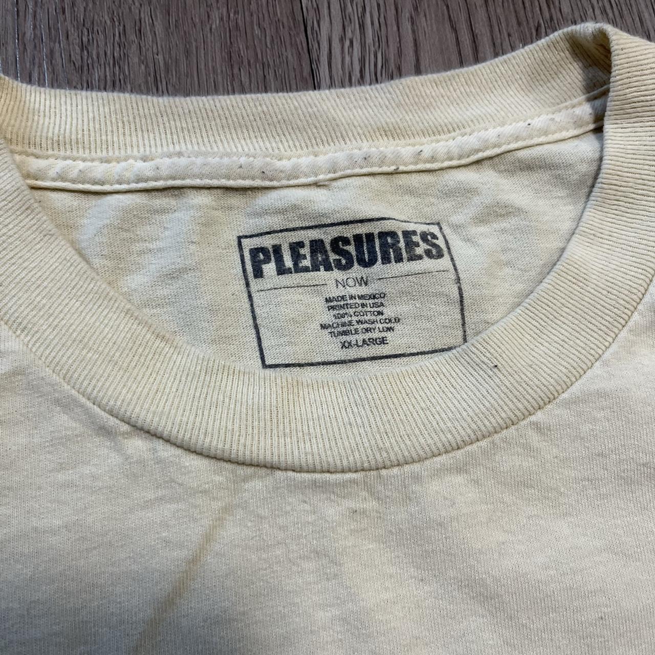 Pleasures Men's Cream and Black T-shirt (4)