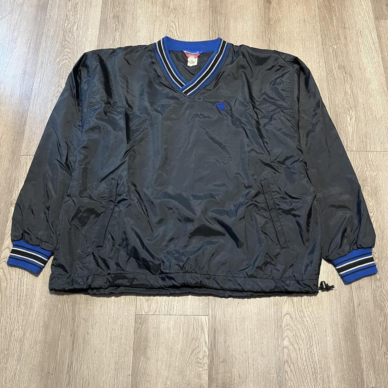 VINTAGE CHAMPION BLACK VARSITY LONG SLEEVE PULLOVER... - Depop