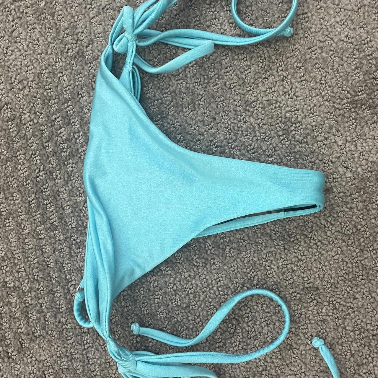 Frankies Bikinis Women's Blue Bikini-and-tankini-bottoms | Depop