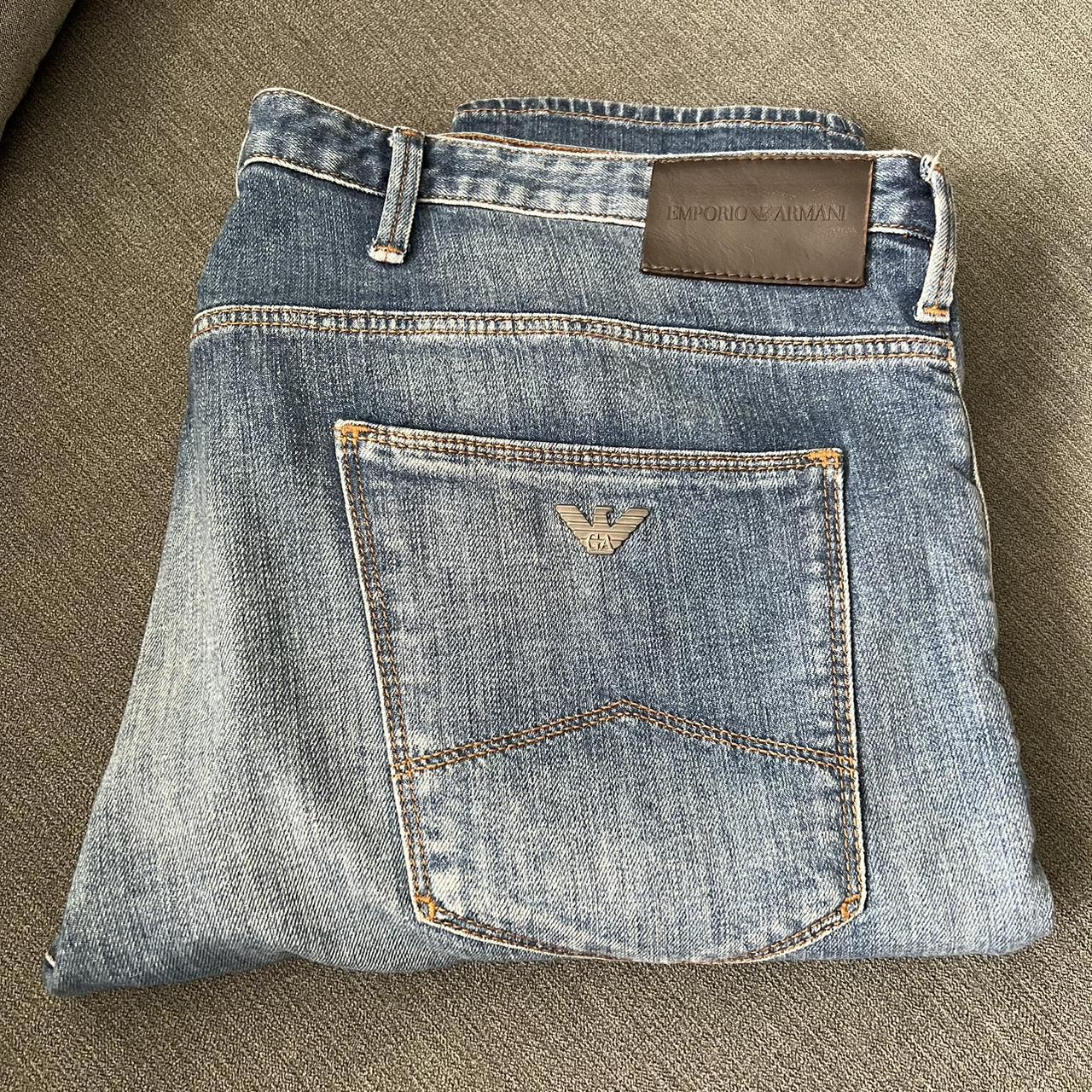 Mens blue Armani Jeans, AJ Jeans, W36 L34, Worn,... - Depop