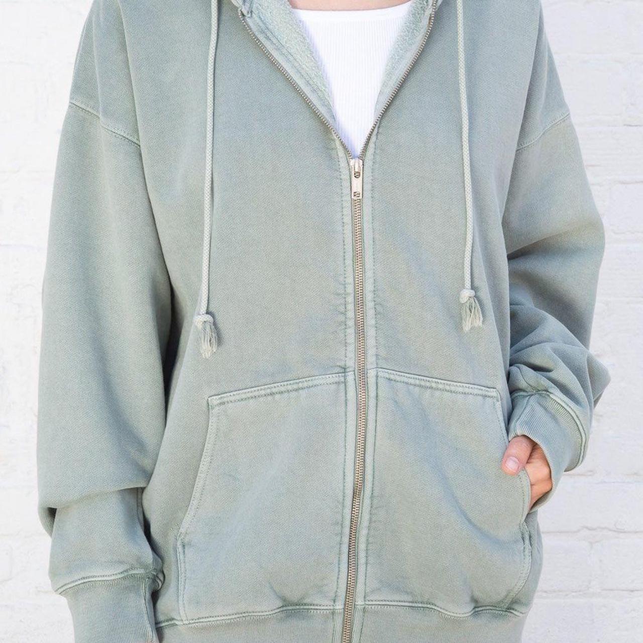 Brandy Melville John Galt Oversized Zip Up Hoodie - Depop