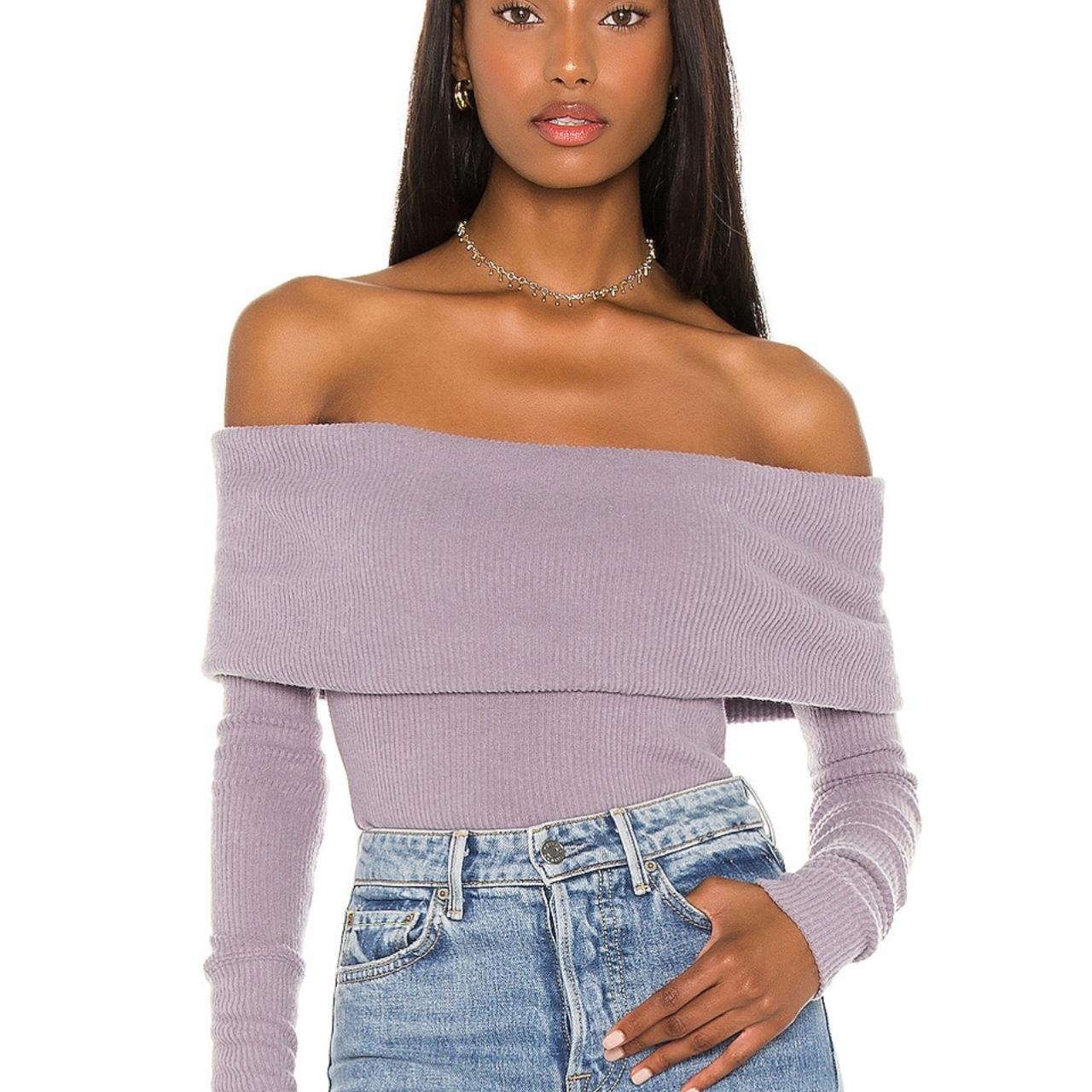 Free People Snowbunny Sweater in Purple Smoke. Size