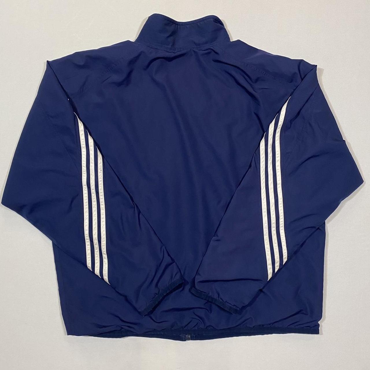 Navy Blue Zip-Up Early 2000s Retro ‘Adidas’... - Depop