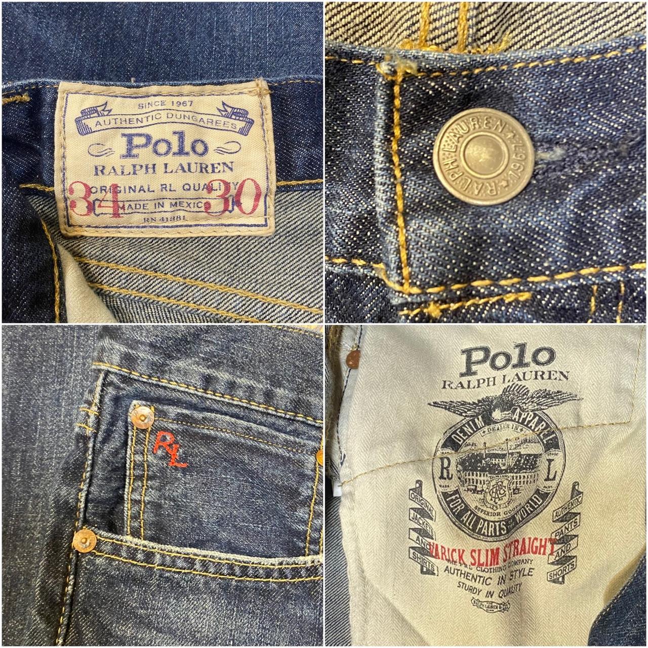 Polo Ralph Lauren Men's Navy and Brown Jeans | Depop