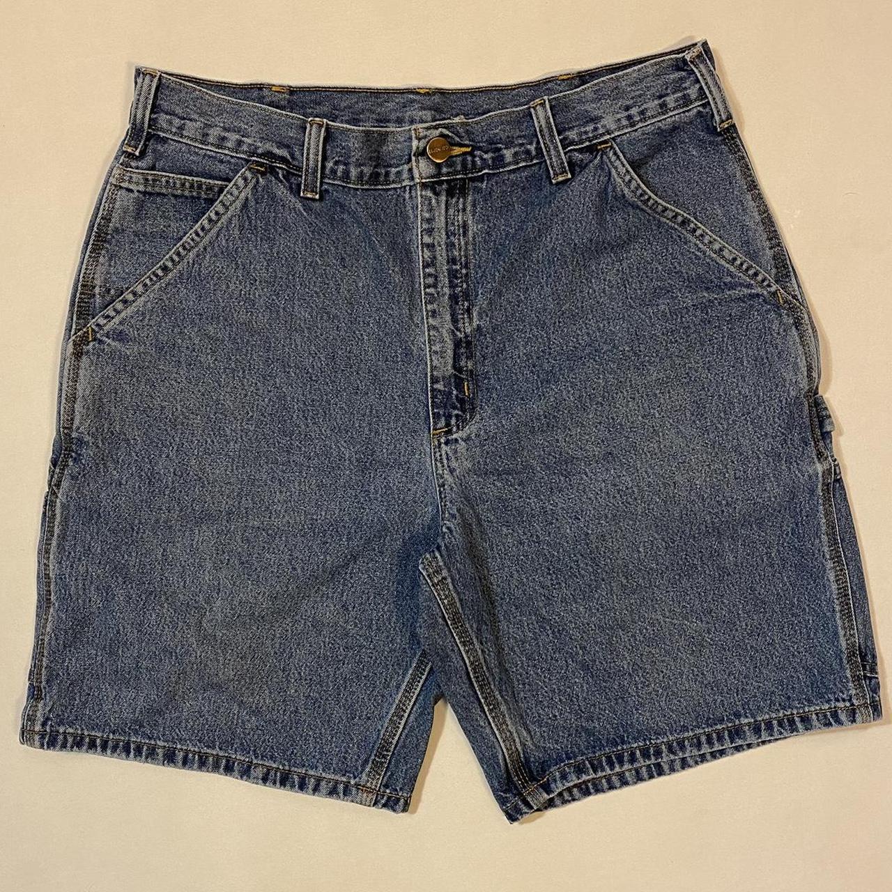 Carhartt Men's Blue and Navy Shorts | Depop