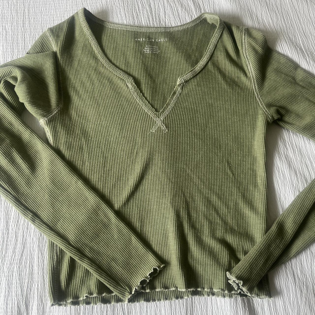 American Eagle Outfitters Women S Green Shirt Depop