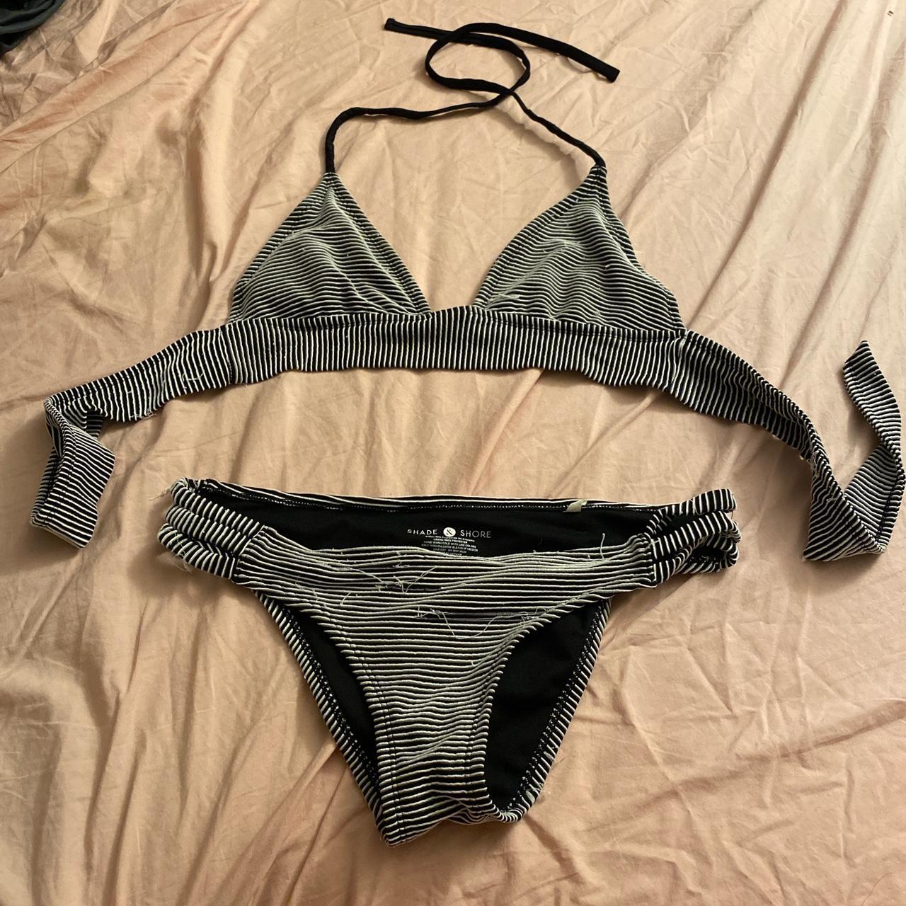 Super Cute Striped Bathing Suit Set Only Flaws Are - Depop