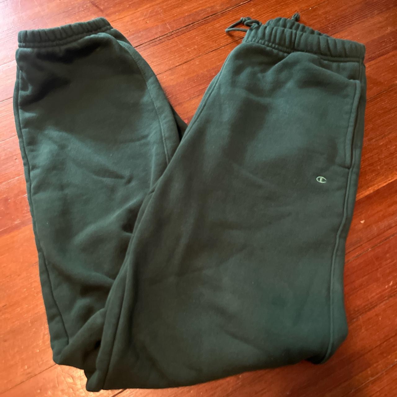 Dark green reverse weave Champion sweatpants. Super... - Depop