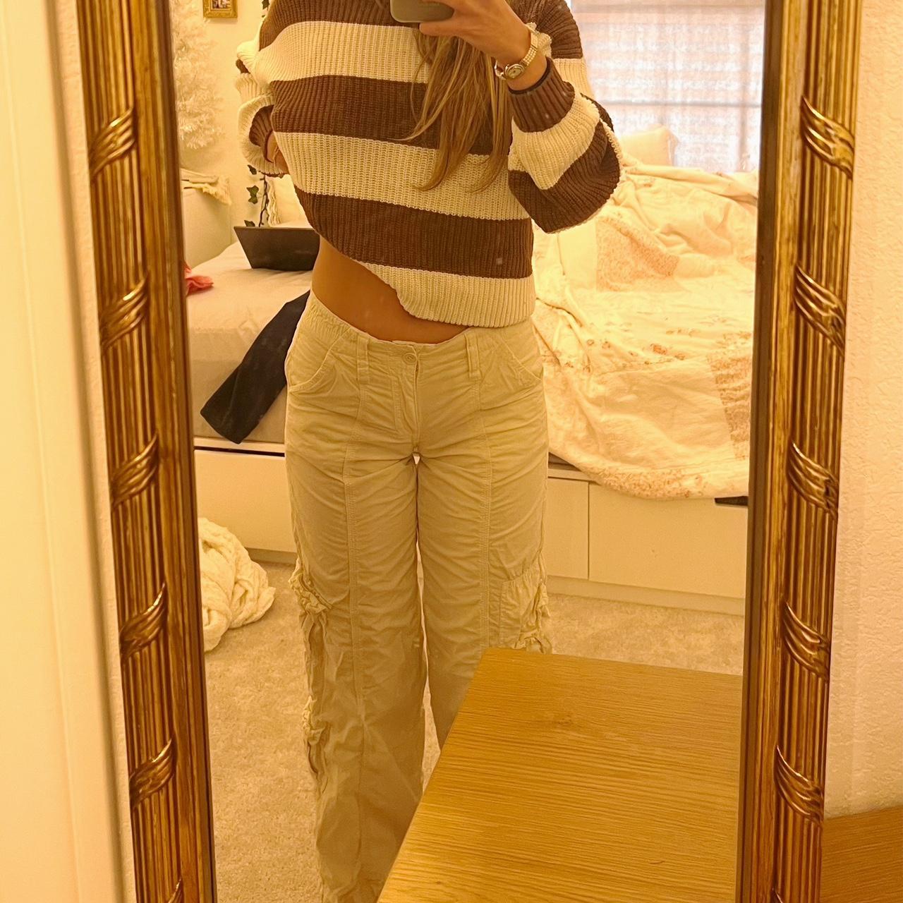 Urban Outfitters BDG Cream Y2K LowRise Cargo Pant... Depop