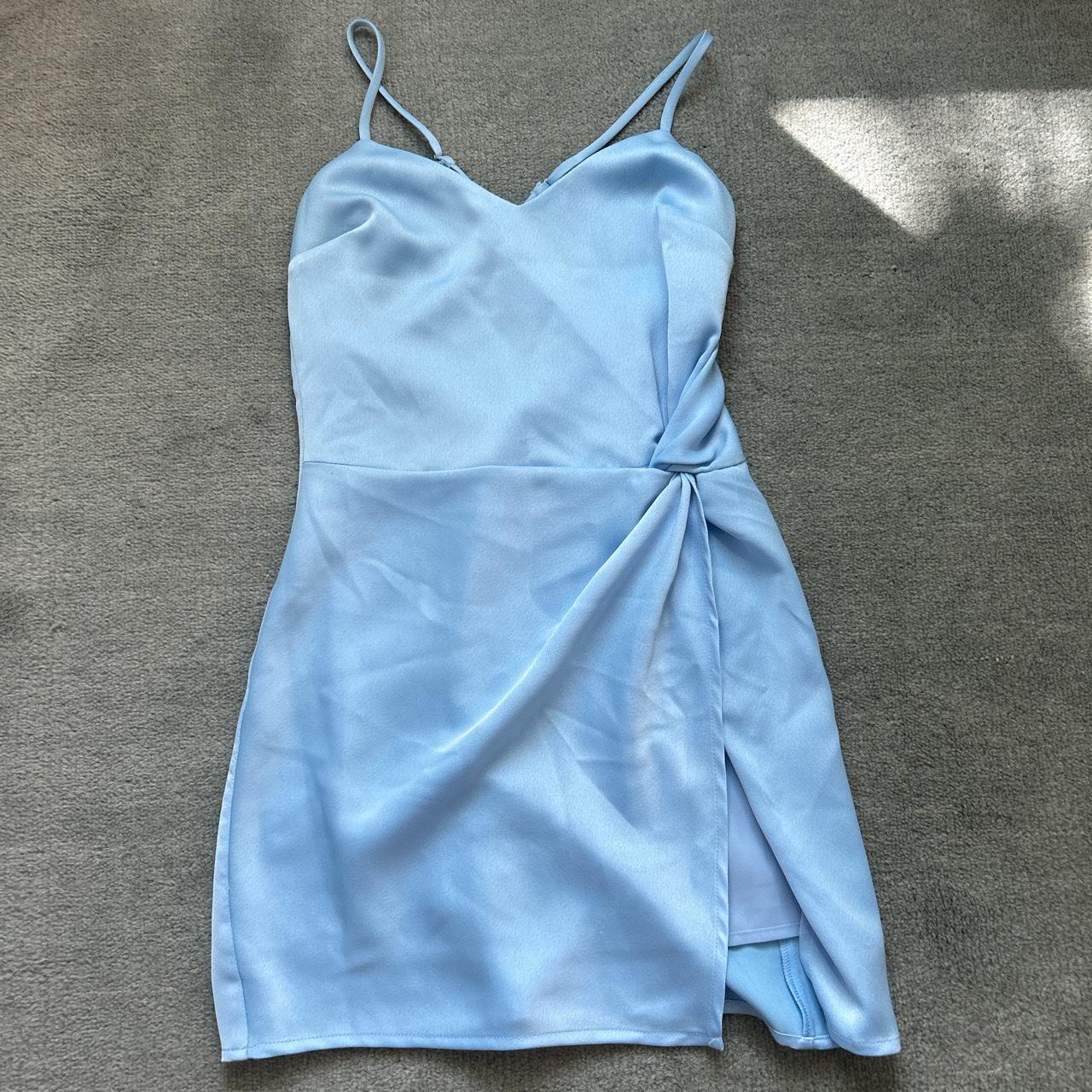 Light blue hotsell silk mini dress