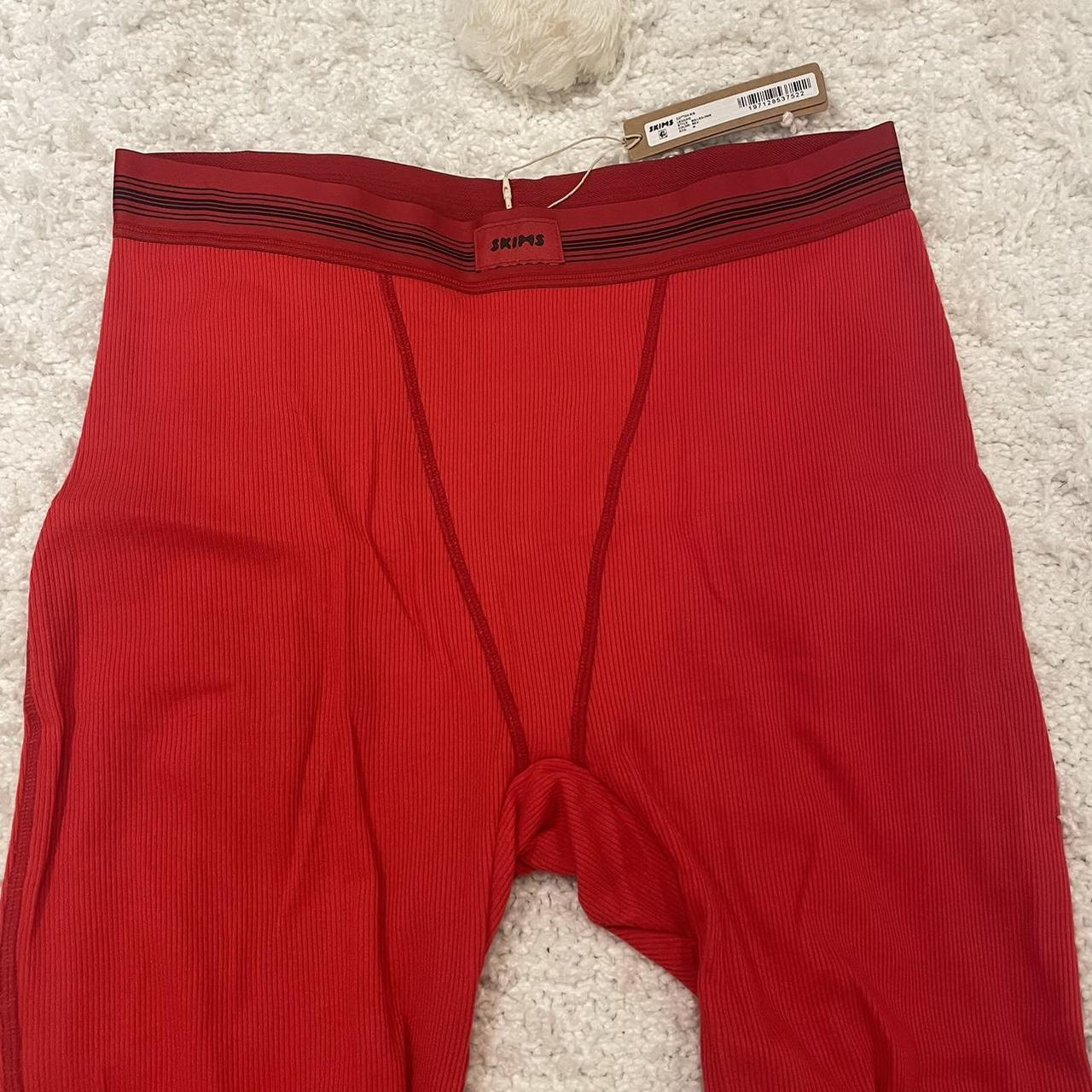 Skims Red Cotton Rib Leggings Size M , BRAND NEW TAGS