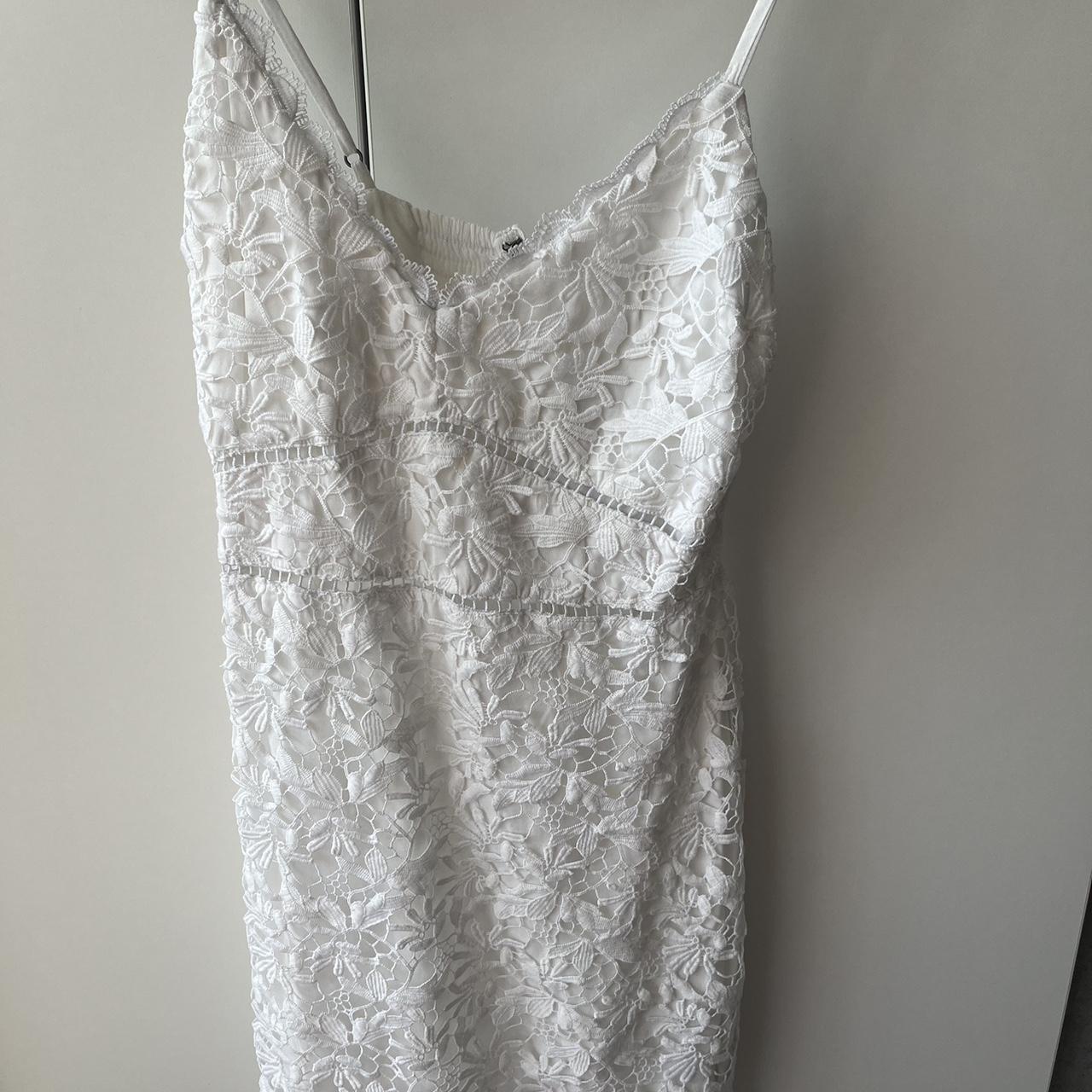 White lace dress Petite XS mini dress Size XS (fits... - Depop