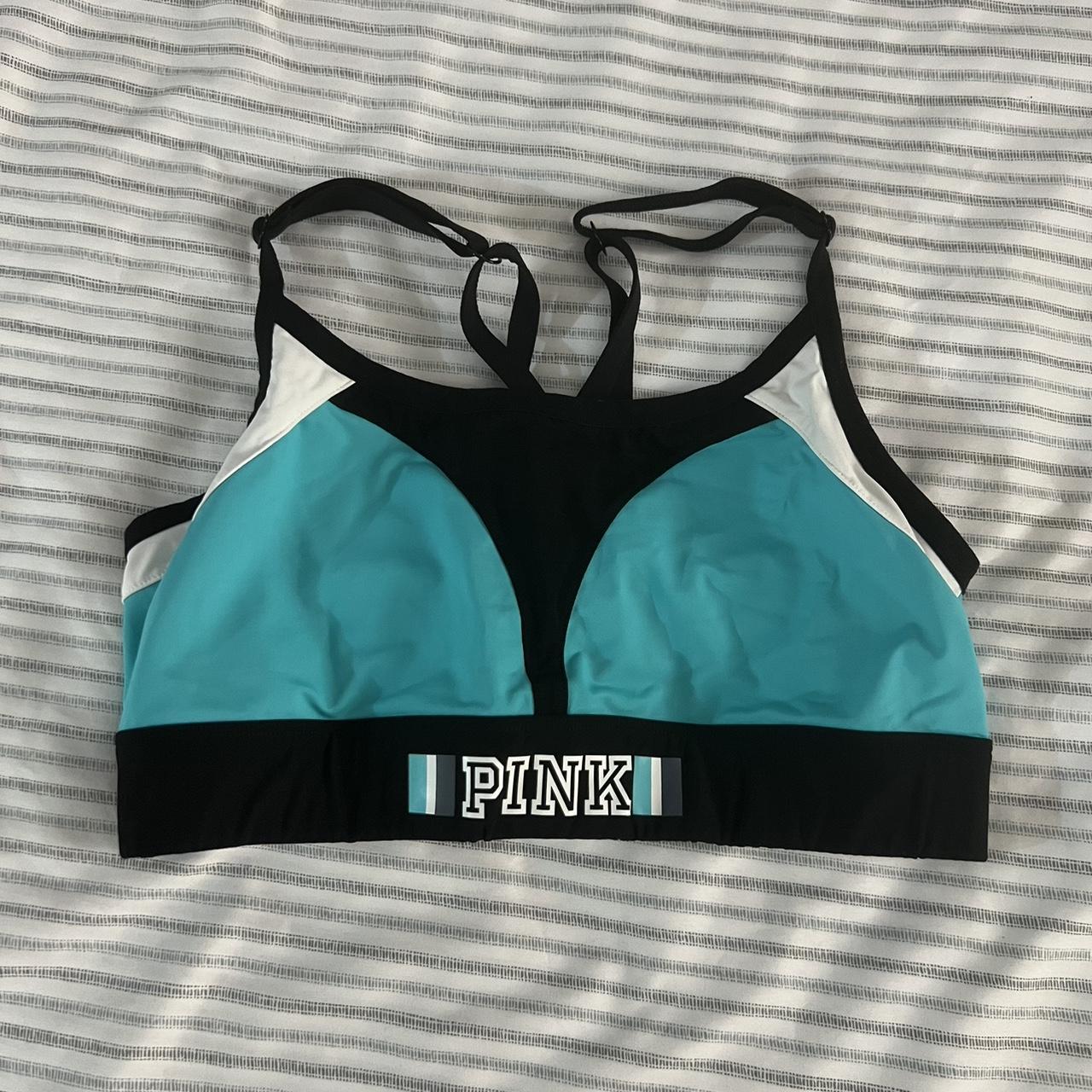 Turquoise and Black Sports Bra !! please message - Depop