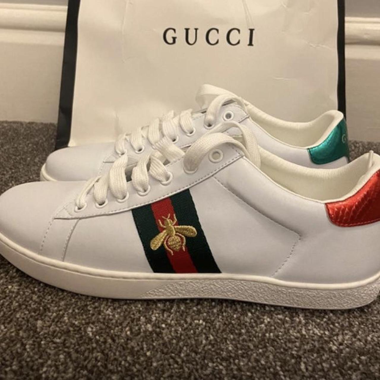 Guccis Ace Trainer size 7- small fitting, better... - Depop