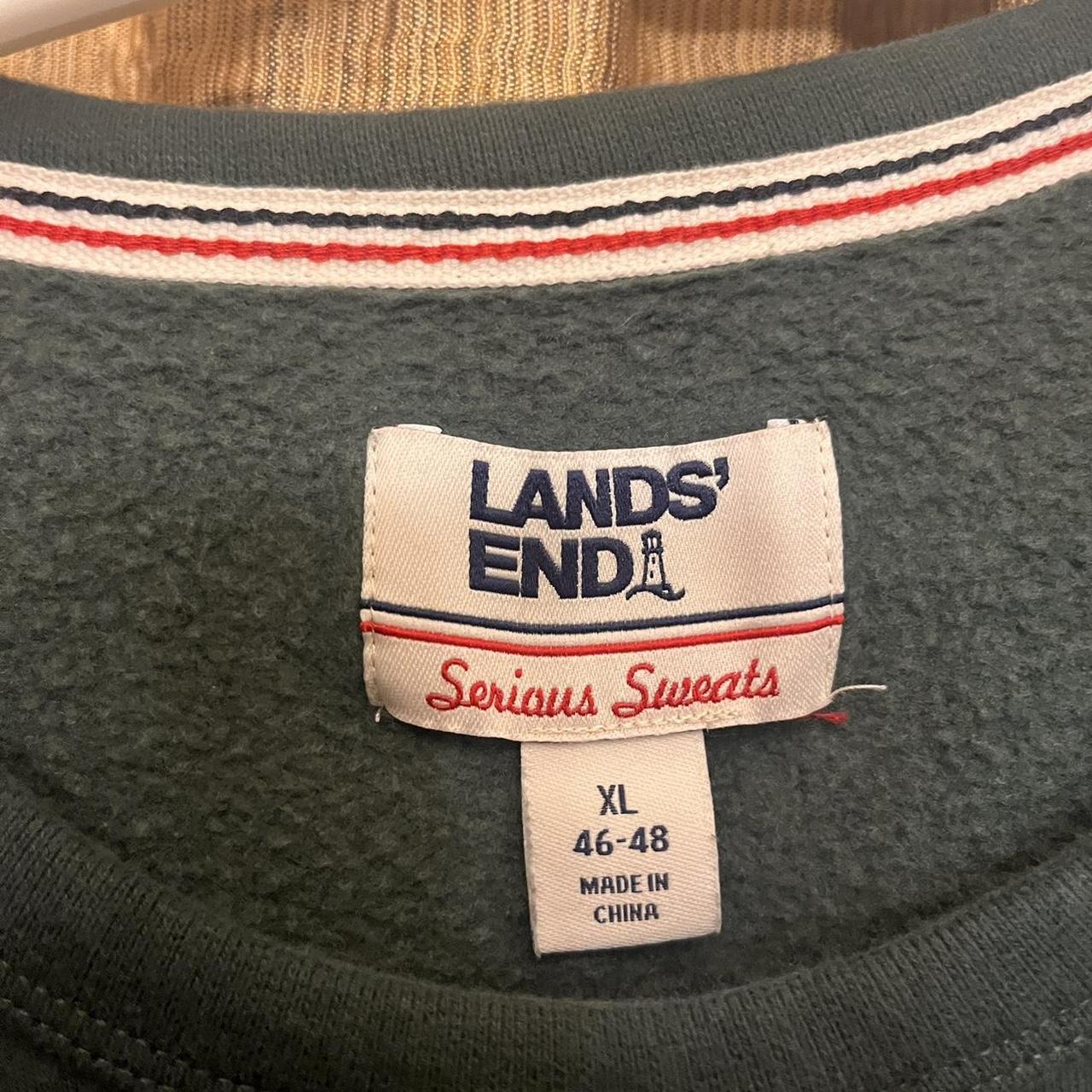 90's〜 LANDS'END embroidery sweatshirts / beige / L #sweatshirt