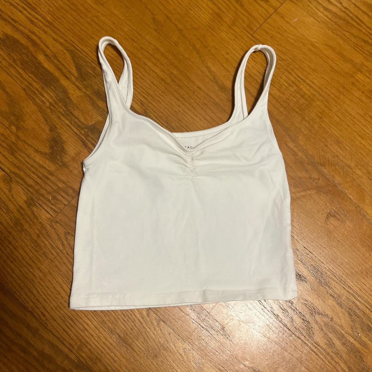 American eagle scrunched white tank top! super cute... - Depop