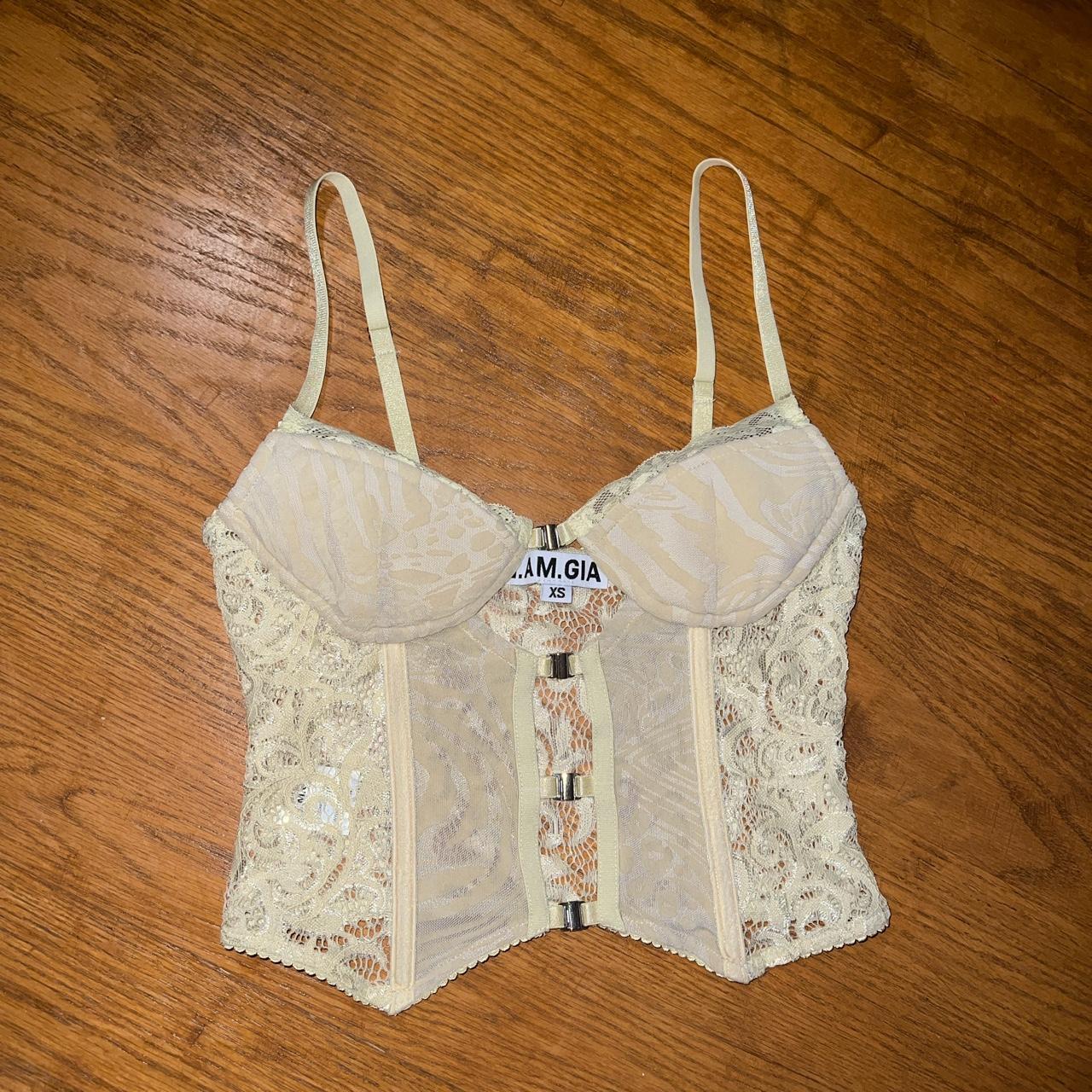 The cutest i am gia corset top! beige with lace... - Depop