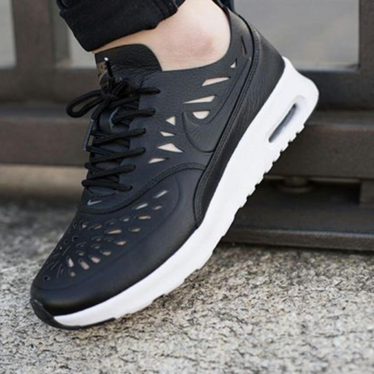 NIKE AIR MAX THEA JOLI LASER CUT LEATHER SNEAKERS