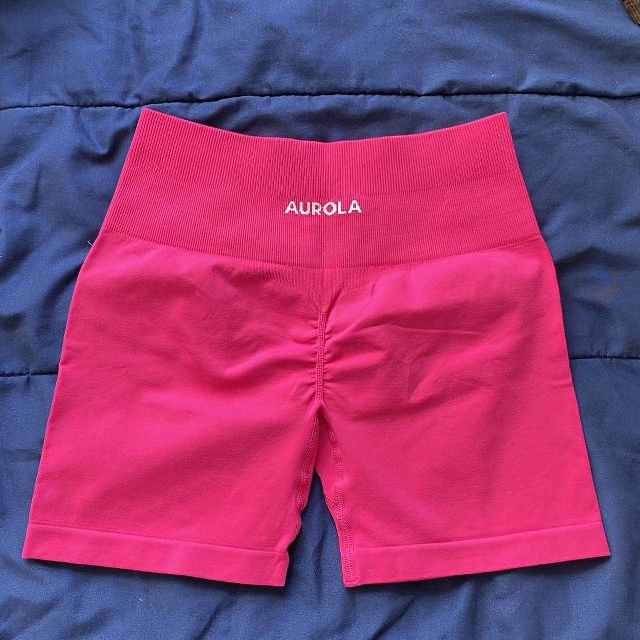 AUROLA gym shorts pink size Medium (shorts do have - Depop