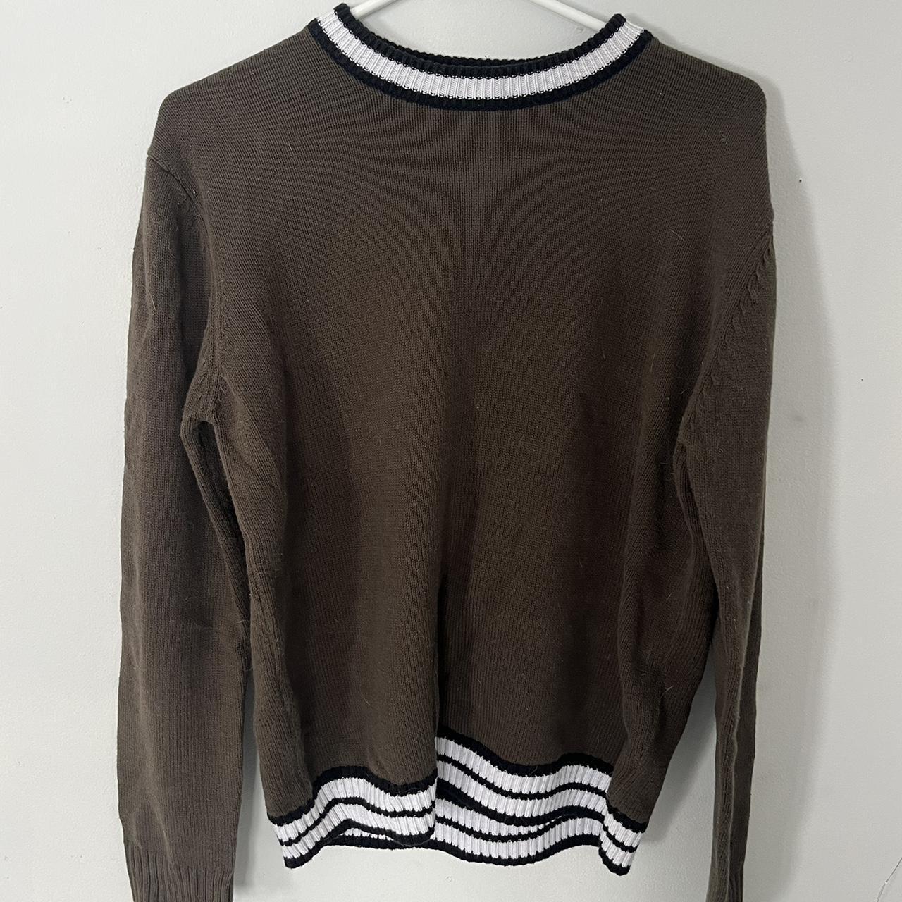 brown/ green forever 21 men’s sweater in perfect... - Depop