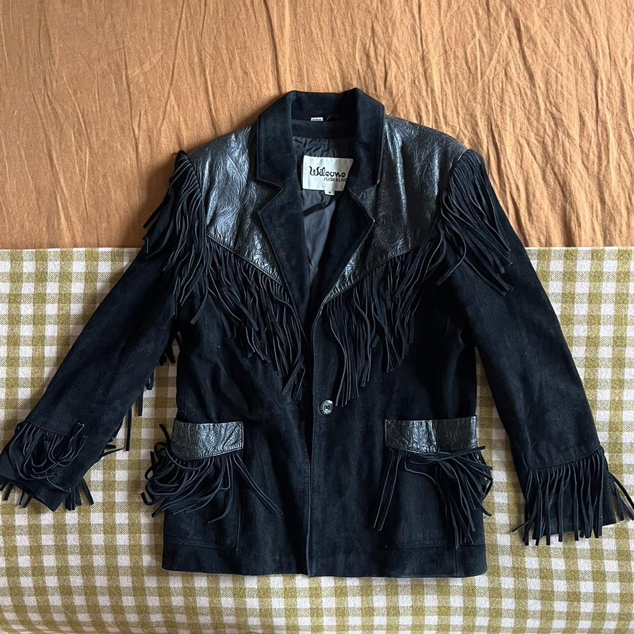 Vintage Wilson’s Leather Fringe Jacket - Suede &... - Depop