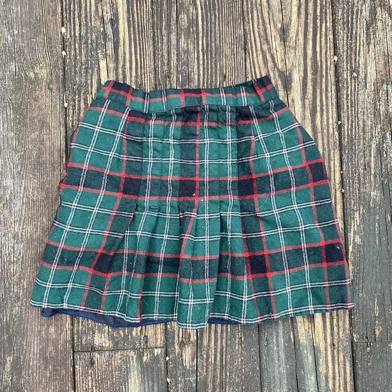 Green plaid skirt clearance satin