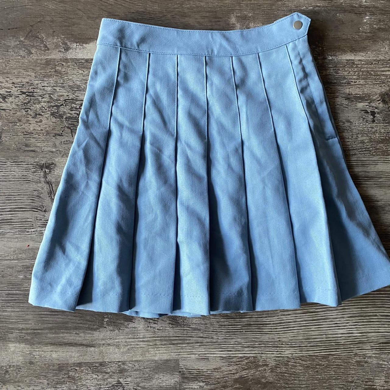 Light navy 2024 blue pleated skirt