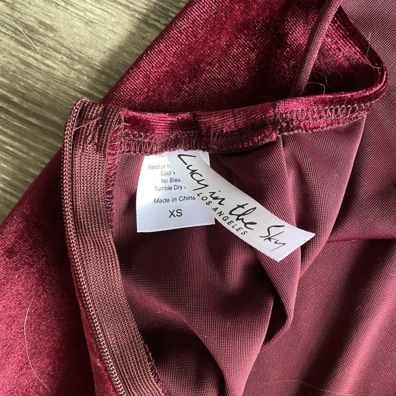 Lucy in the Sky Women's Burgundy and Red Dress | Depop