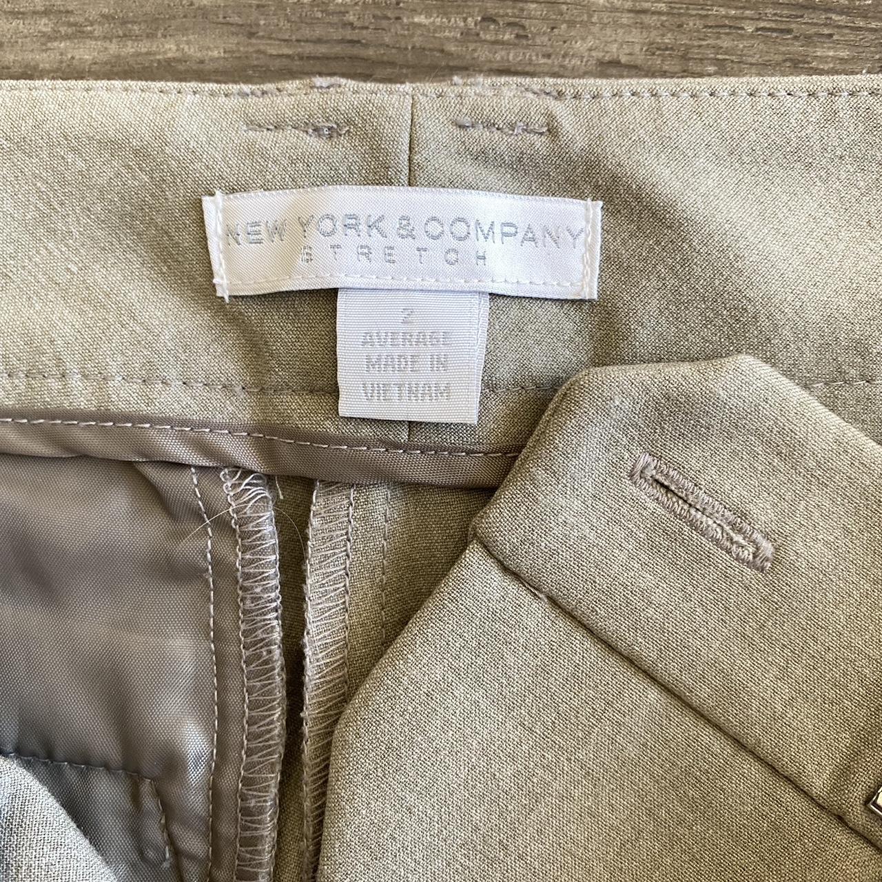 Beige trousers, low rise flared work pants - perfect - Depop