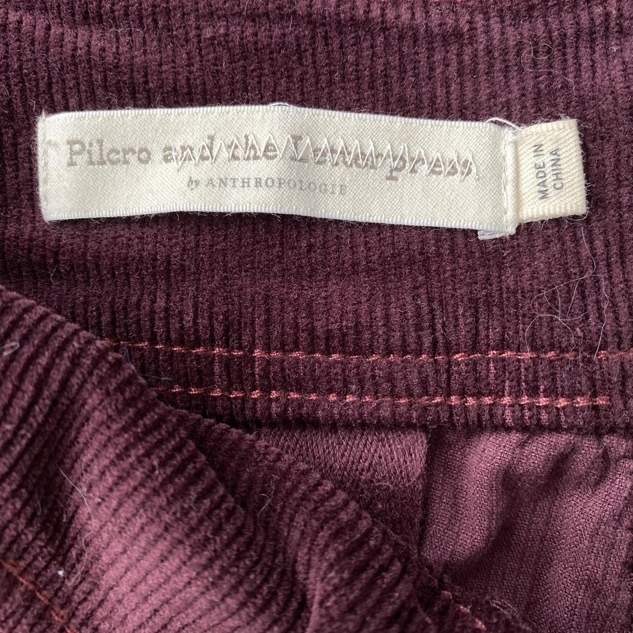 Anthropologie Women's Burgundy and Red Trousers | Depop