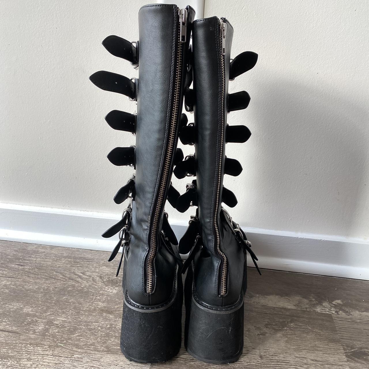 Demonia Women's Silver and Black Boots (2)