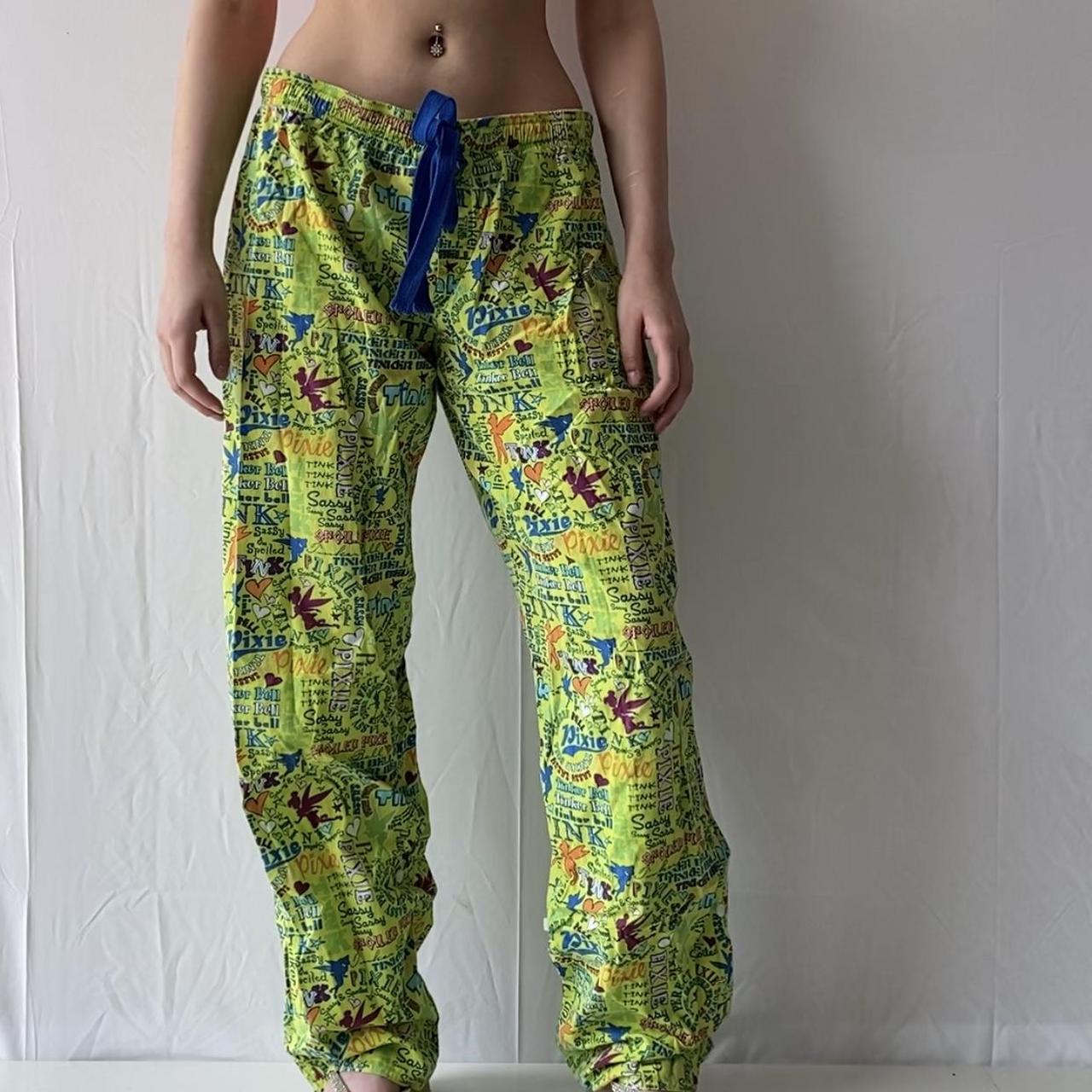 Vintage Disney Tinkerbell pajama sweatpants. Has a... - Depop