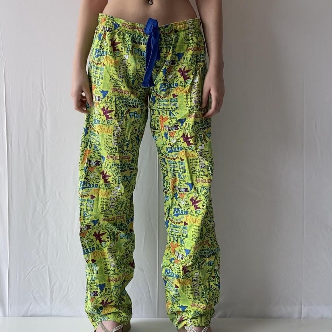 Vintage Disney Tinkerbell pajama sweatpants. Has a... - Depop