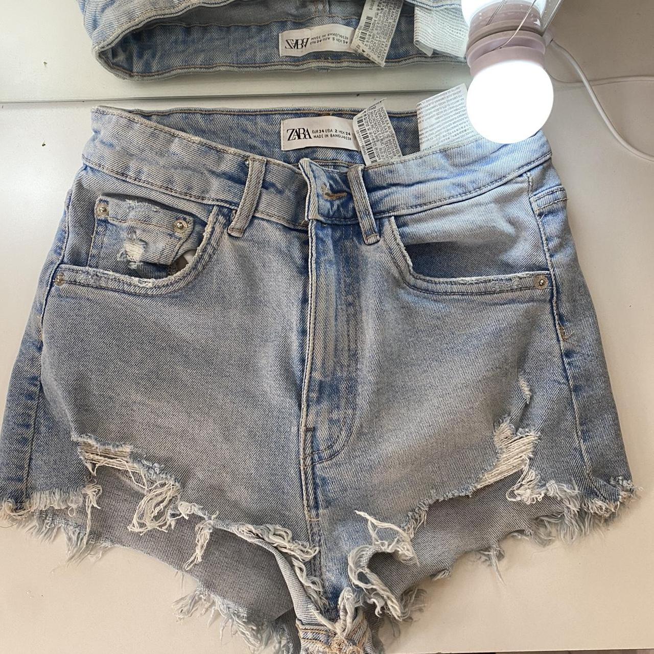 Zara jean shorts, super comfortable and not too short. - Depop