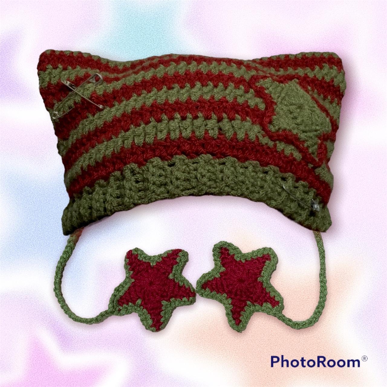 Women's Green and Burgundy Hat