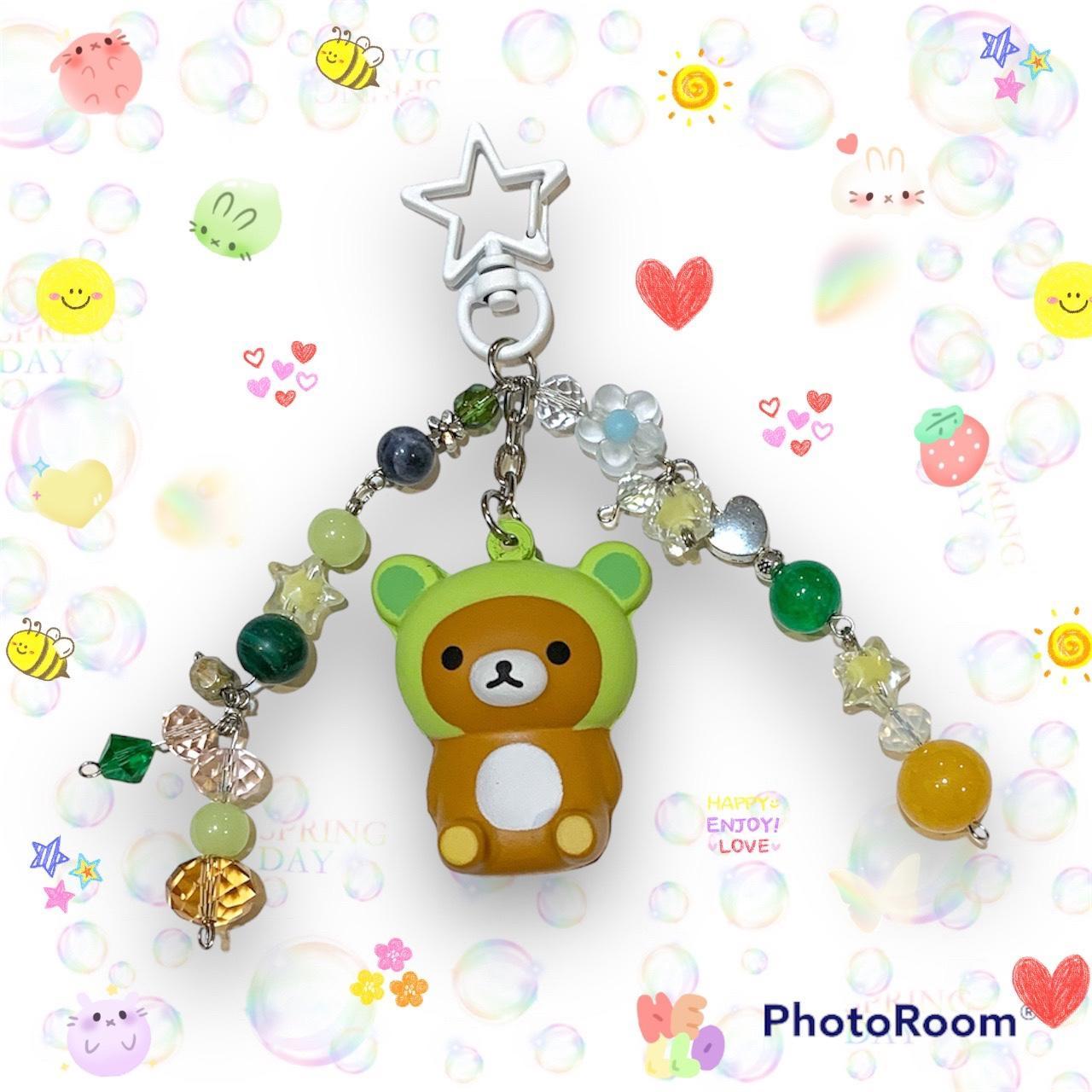 Rilakkuma Melon Star Keychain ☆ Beaded Clutter - Depop