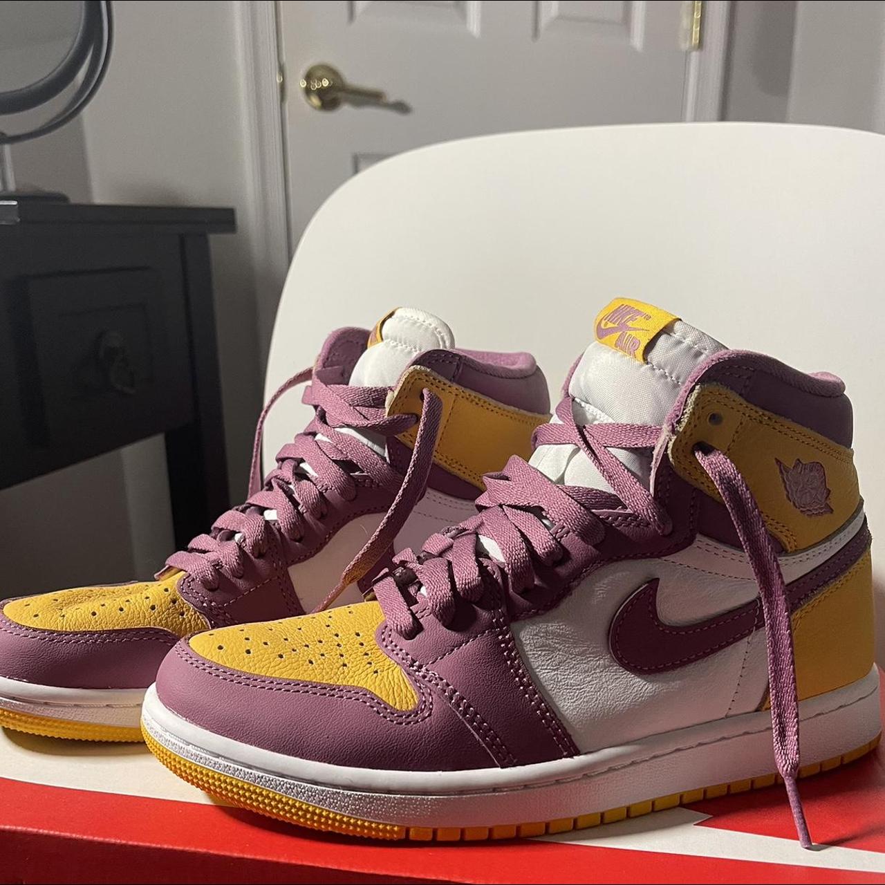 purple and gold air jordan 1