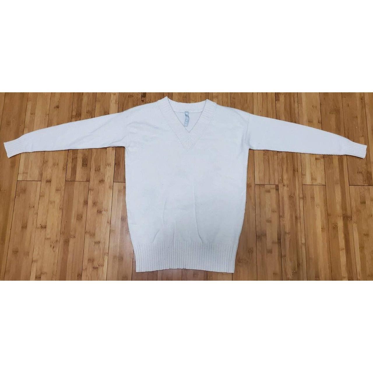 Athleta Womens Cream Wool Cashmere V-Neck Depop