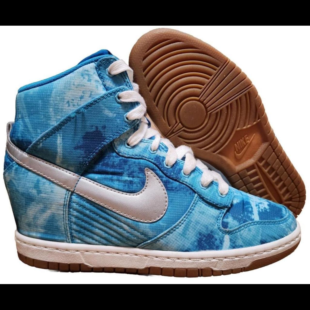 Nike Dunk Sky Hi Print Clearwater Hidden Wedge Shoes... - Depop